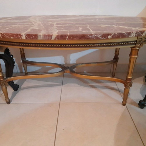 Marble coffee table like new, oval 1.10×53cm