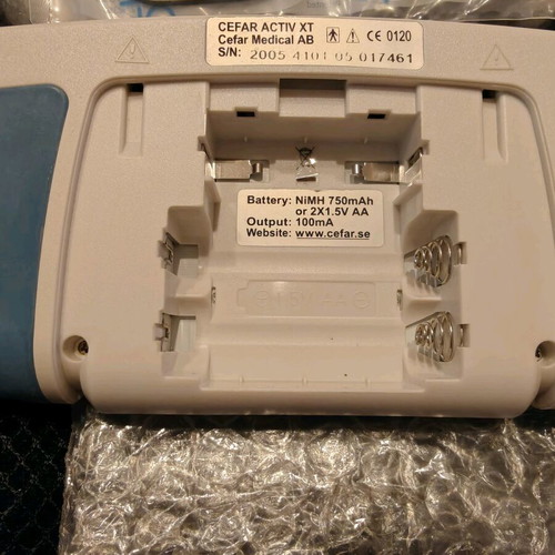 Cefar Activ XT TENS/EMS electrotherapy device used, complete set