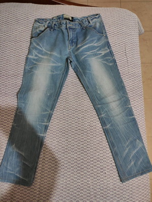 Pink Woman denim jeans used, blue, size S