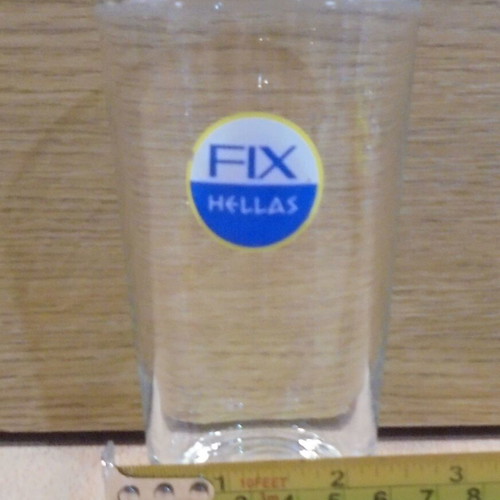 Fix Hellas beer set of two old promotional glasses 250ml used