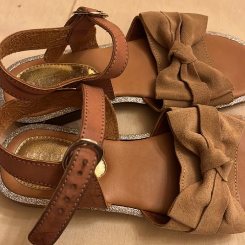 Replay leather girls' sandals size 34 used, beige and brown