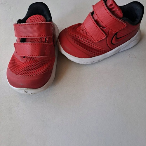 Nike shoes used, baby red sports size 19.5