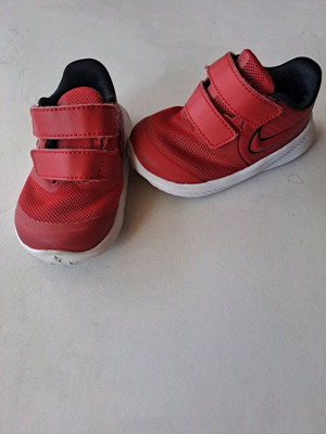 Nike shoes used, baby red sports size 19.5