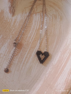 Miyuki Jewels necklace like new, stainless steel, black
