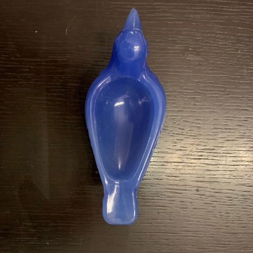 Decorative glass figurine bird-shaped blue color like new