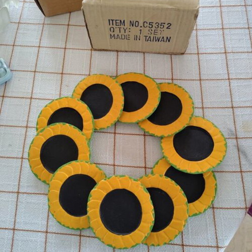 Wooden sunflower handmade coasters new