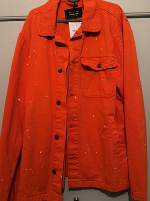 Denim overshirt new, size XL, orange Pull & Bear