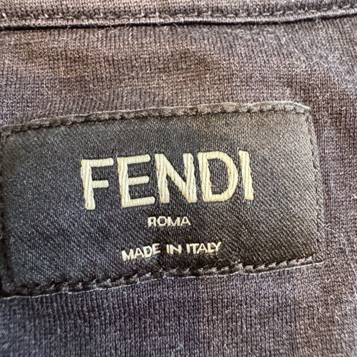 Fendi Roma T-shirt used, size L, cotton, black-brown