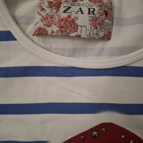 Zara vintage top like new, size S, white and blue