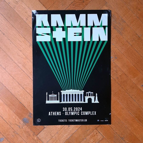 Rammstein original used concert poster Olympic Complex 2024