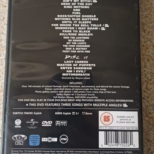 Metallica Cunning Stunts DVD 2 disc set like new