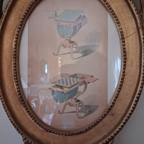 Wooden antique frames like new, set of 2 with unique themes