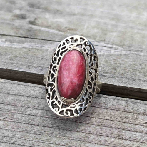 Silver ring with thulite new
