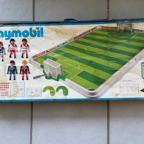 Playmobil football field toy used, authentic collectible
