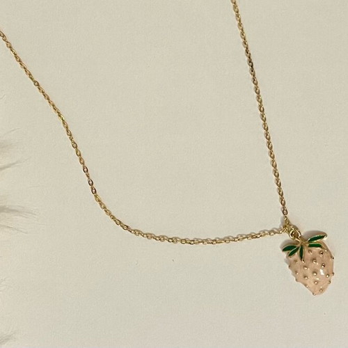 Strawberry Necklace new, beige and pink