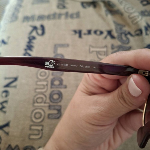 Police sunglasses like new, eggplant color with gold details