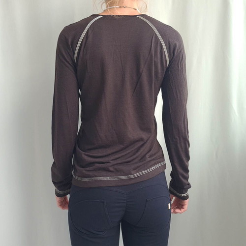 Murphy & Nye women's merino wool blouse size M, like new, brown