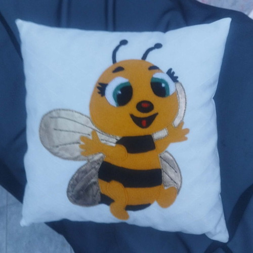 Children's Pillow 31x31 Handmade Maya the Bee
