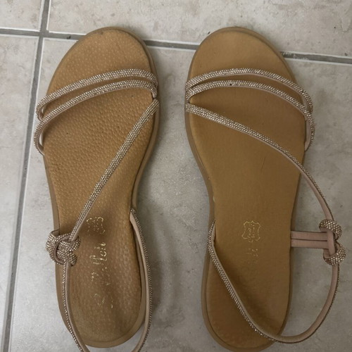 Si Bolleti leather sandals pink gold size 40 used