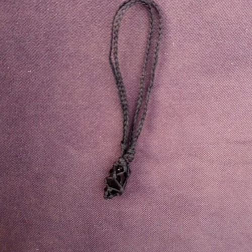 Keychain with obsidian energy crystal handmade macrame