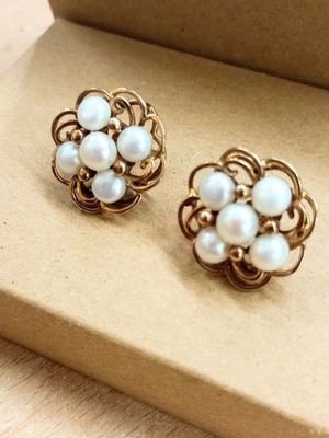 14K gold earrings used with pearls