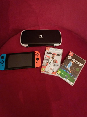 Nintendo Switch σαν καινούργιο με 2 παιχνίδια, θήκη, φορτιστή και κάρτα microSD 512GB