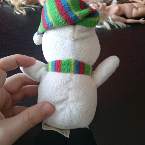 Plush snowman used with Christmas music