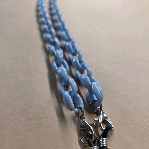Chunky Sunglasses Chain blue, new, acrylic