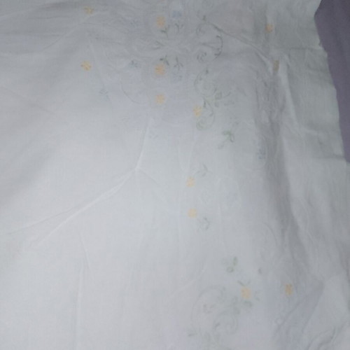 Double bed sheet with colorful embroidery, cotton