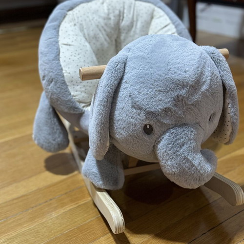 Wooden rocking elephant like new, for 9 months and up