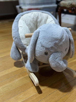 Wooden rocking elephant like new, for 9 months and up