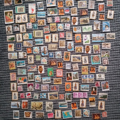 Stamps used, collection of 300+ pieces with album