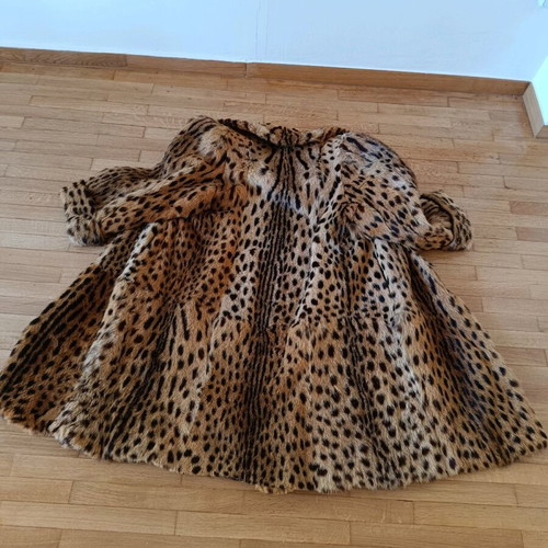 Women's coat with natural mink fur Skaperdas used, size L-XL