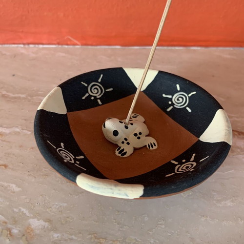 Clay incense stick holder with animal design, new