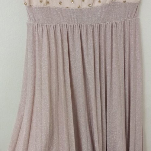 Formal dress pink gold with chest transparency size large new