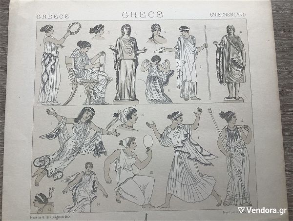  1888 Racinet archees ellinides kostoumia lithografia