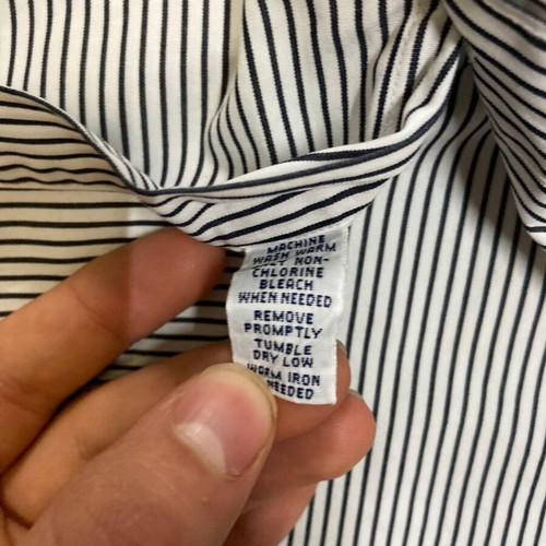 Ralph Lauren black and white striped dress shirt, M, embroidery