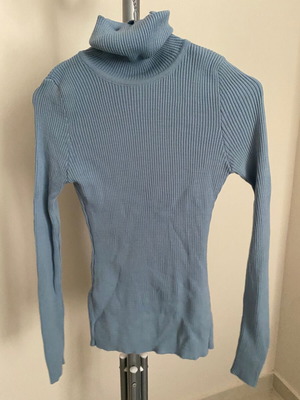 Ribbed turtleneck jumper Pink Woman small dusty blue like new