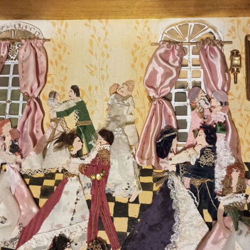 Three-Dimensional Handmade Artwork Framed Dance Hall Scene