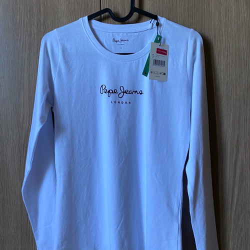 Pepe Jeans women's white long-sleeve shirt small new