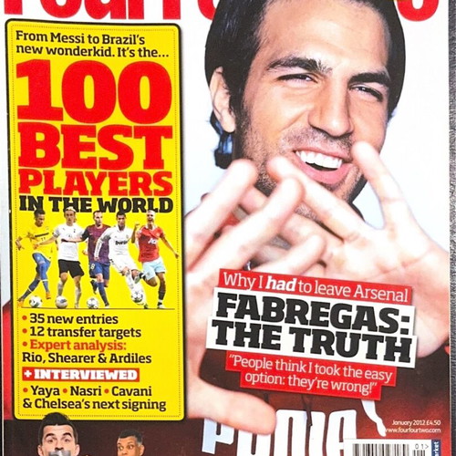 FourFourTwo magazine January 2012 Fabregas cover like new