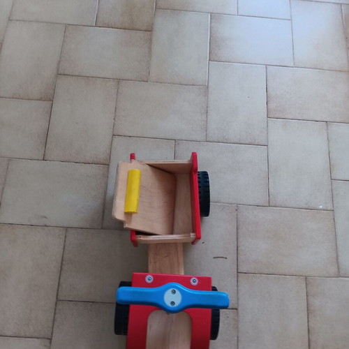 Wooden toy car like new with seat storage