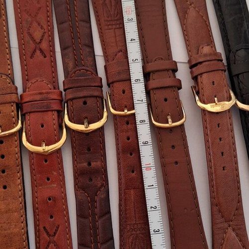 Leather retro watch straps set of 10 like new, various sizes