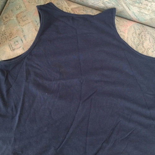 Girls' summer blouse medium blue like new with NYC California print