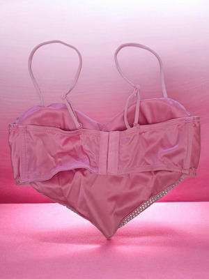 Primark Pink Diamanté Heart Bralette top
