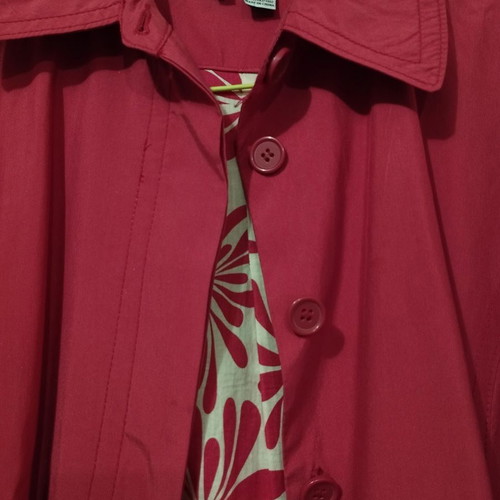 Zara coat used, lined with floral pattern and belt