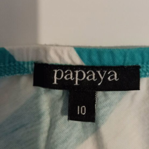 Papaya summer women's top white turquoise new