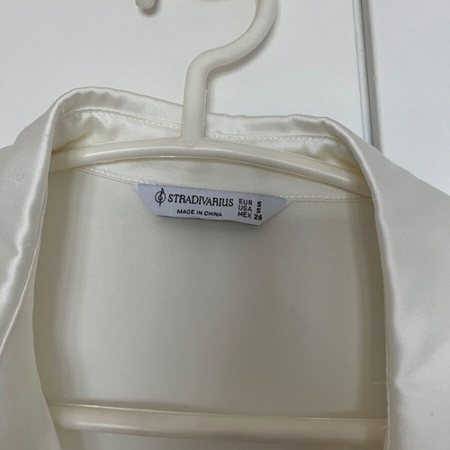 Stradivarius satin blouse white like new