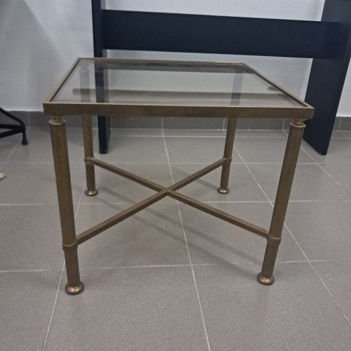 Square coffee table with glass top