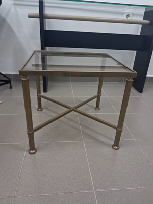 Square coffee table with glass top
